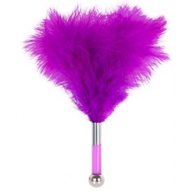 Фиолетовая метелка-пуховка с круглым наконечником FEATHER TICKLER - 24 см.